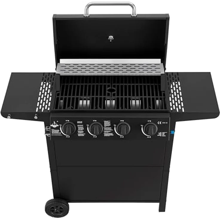 Gasgrill "San Jose 4 Brenner" von El Fuego® | inkl. Gasschlauch und Druckminderer | Grillrost aus Gusseisen | mit Thermometer und großen Seitenablagen | Grill BBQ | AY0206 - Preisvergleich – Bild 3