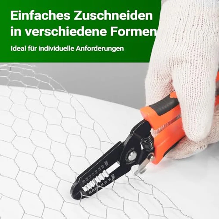 Wiltec Volierendraht 10 x 0,5 m, verzinkter Hasendraht mit 25 mm Maschenweite, wetterfester Hühnerdraht für Gehege – Bild 5