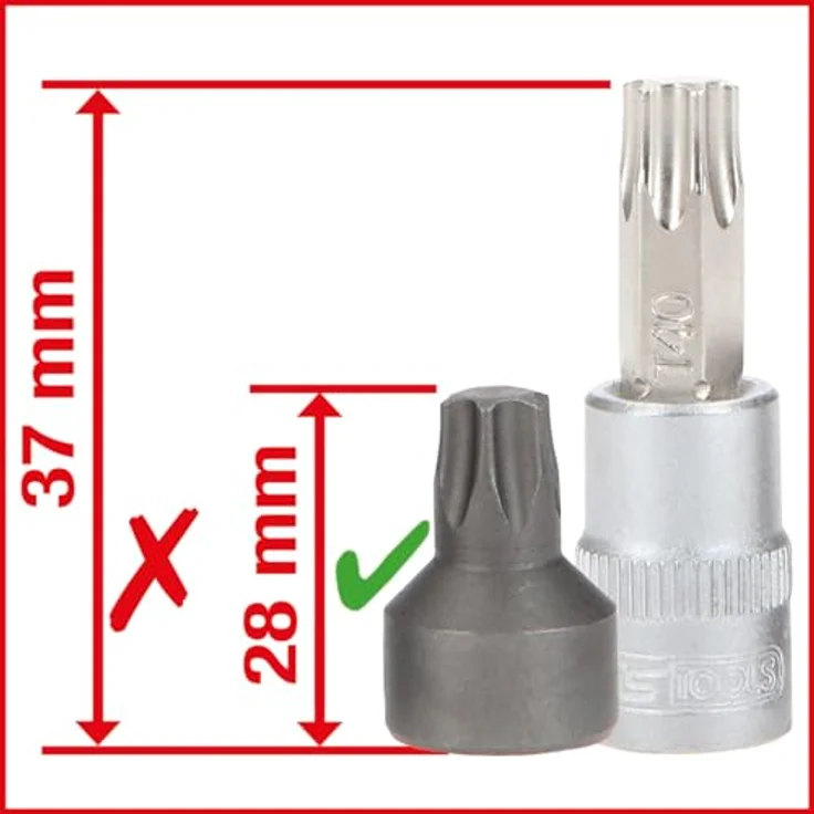 KS Tools 1/4" Bit-Stecknuss-Satz 50-tlg, extra kurz, matt satiniert, in stabiler Kunststoffbox – Bild 7