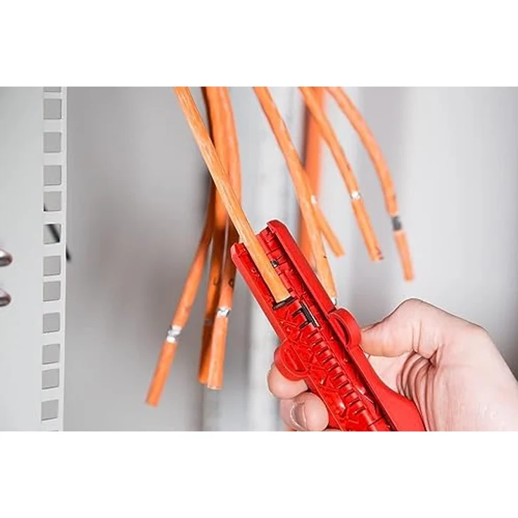 WEICON 52000010 Cable-Stripper No.10 | Netzwerkkabel Abisolierer | Hochwertiger praktischer Entmanteler für Datenkabel Netzwerkleitungen Cat 5 6 7 Kabel, Rot, 0, 069Kg – Bild 3