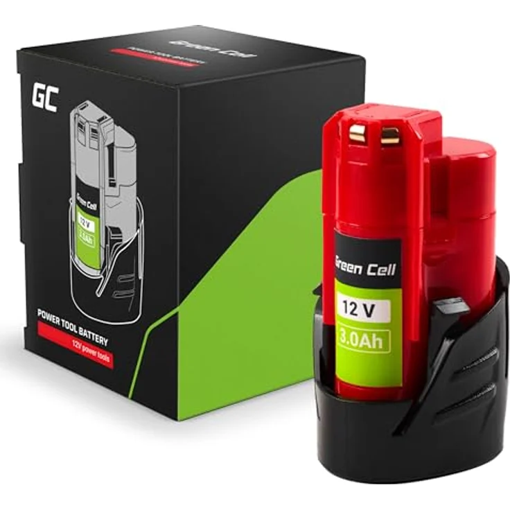 Green Cell 12V 3Ah Li-Ion Akku für Milwaukee M12 Elektrowerkzeuge — Hochleistungs Ersatzakku mit bis zu 1000 Ladezyklen, kompatibel mit 4932451388 – Bild 1