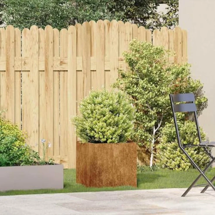 vidaXL Pflanzkübel Rostig 40x40x40 cm Wetterfester Stahl, Garten-Garten-Pflanzkübel, Outdoor-Pflanzgefäß, Hochbeet, Braun – Bild 3
