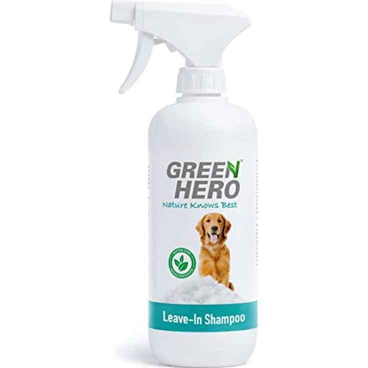Green Hero Leave‑in Shampoo für Hunde 500 ml wie Trockenshampoo zur Reinigung ohne auswaschen natürliches Hundetrockenshampoo entfernt Schmutz Schnelltrocknend - Perfekt für die schnelle Reinigung – Bild 1