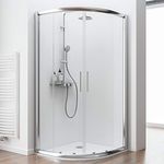 Schulte EP505504 41 500 31 Duschkabine Kristall/Trend Runddusche II, 80 x 80 cm, 6 mm Sicherheitsglas Klar hell fixil beschichtet, chromoptik, Montage auf Duschwanne oder Fliese