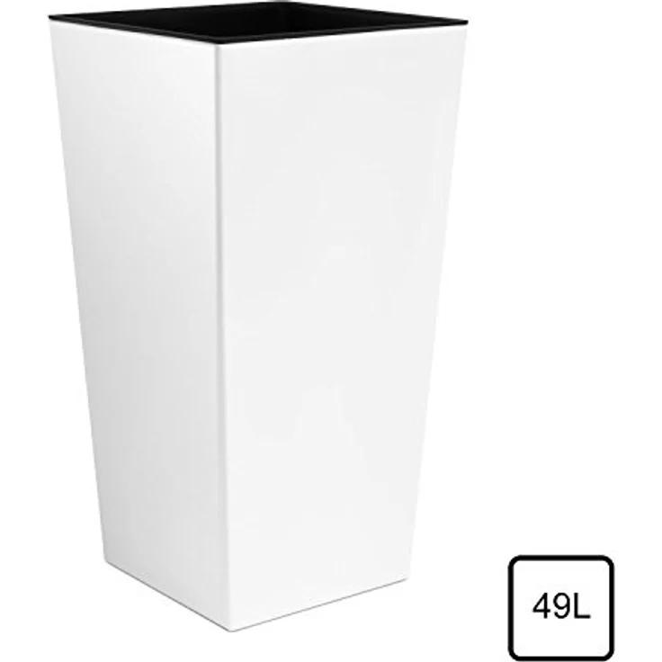 Maceta alta Urbi 49 litros, de plastico, 32,5 x 32,5 x 61 cm en color Blanco – Bild 4