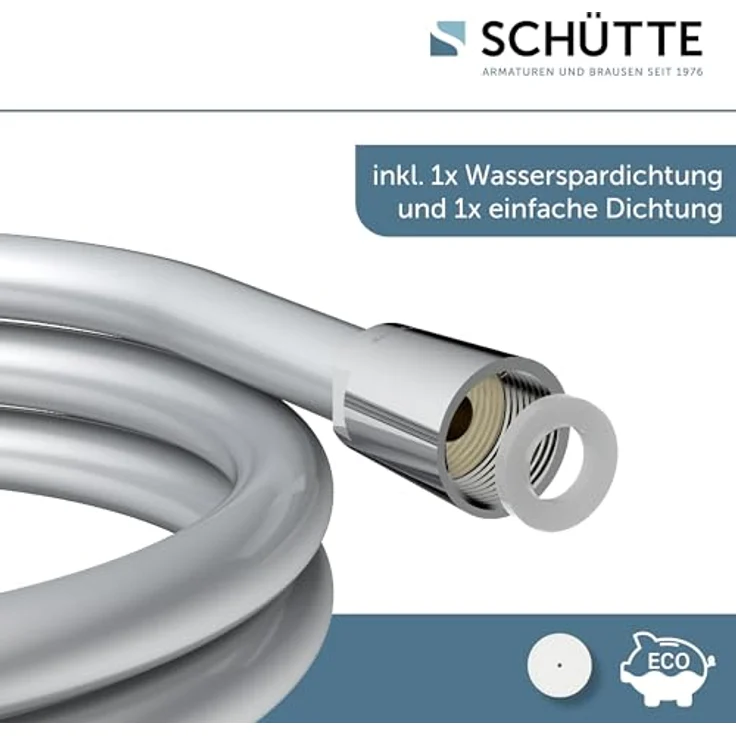 SCHÜTTE Brauseschlauch 150 cm, Duschschlauch mit ½” Anschluss, elegant in Silber – Bild 2