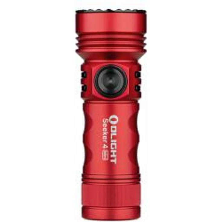 Carolina Herrera OLight Lukturis Seeker 4 Mini Taschenlampe, 1200 Lumen, rot, kompakte LED mit UV Licht, 8,7 cm