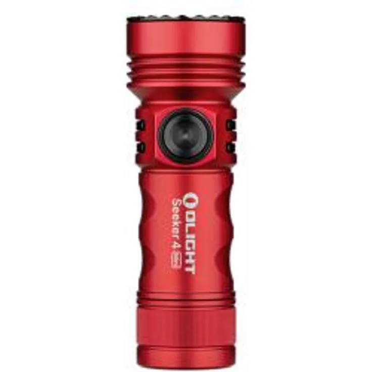 Carolina Herrera OLight Lukturis Seeker 4 Mini Taschenlampe, 1200 Lumen, rot, kompakte LED mit UV Licht, 8,7 cm