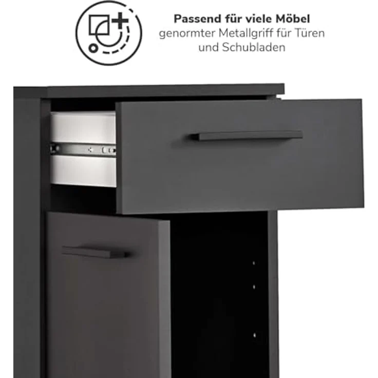 mokebo Möbelgriff Der Griffige (aus Aluminium), Anthrazit, 5er-Set – Bild 2