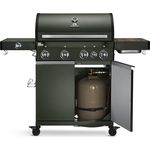 BURNHARD Big FRED Green Series 3, 4-Brenner Gasgrill mit 900°C Infrarot-Keramikbrenner, Backburner, Edelstahl-Grillrost, klappbare Seitentische und Grillabdeckung