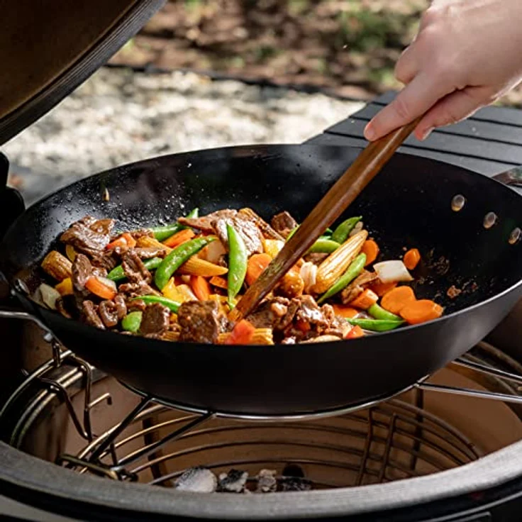 Kamado Joe Wok aus Karbonstahl, perfekt zum Braten, Kochen und Dämpfen für klassische Joe und Big Joe Grills – Bild 4