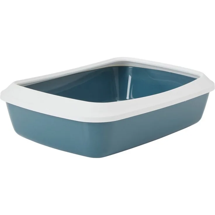 Nobby Katzentoilette Katzentoilette mit Rand Iriz grau-blau, Katzenklo mit erhöhtem Rand