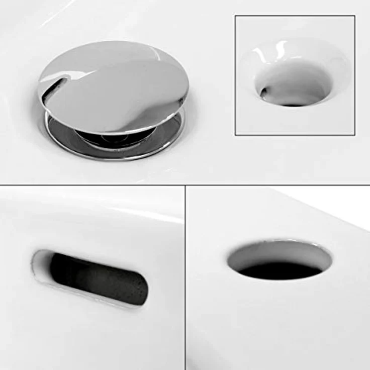 ECD Germany Waschbecken Waschtisch - 605x365x130 mm - aus Keramik - Eckig - Weiß - Aufsatzbecken Aufsatzwaschbecken Waschschale Handwaschbecken Aufsatzwaschtisch Spülbecken Wasserfall Waschschlüssel – Bild 4