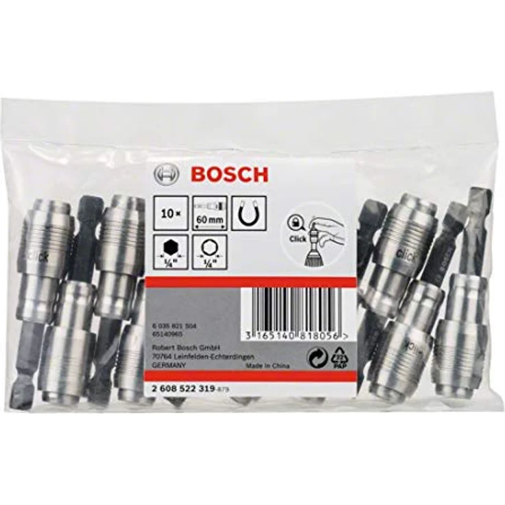Bosch Accessories Universalhalter 2608522319, One-Click Funktion für 1/4 Zoll Bits, D 14 mm, L 60 mm, 10 Stück – Bild 2