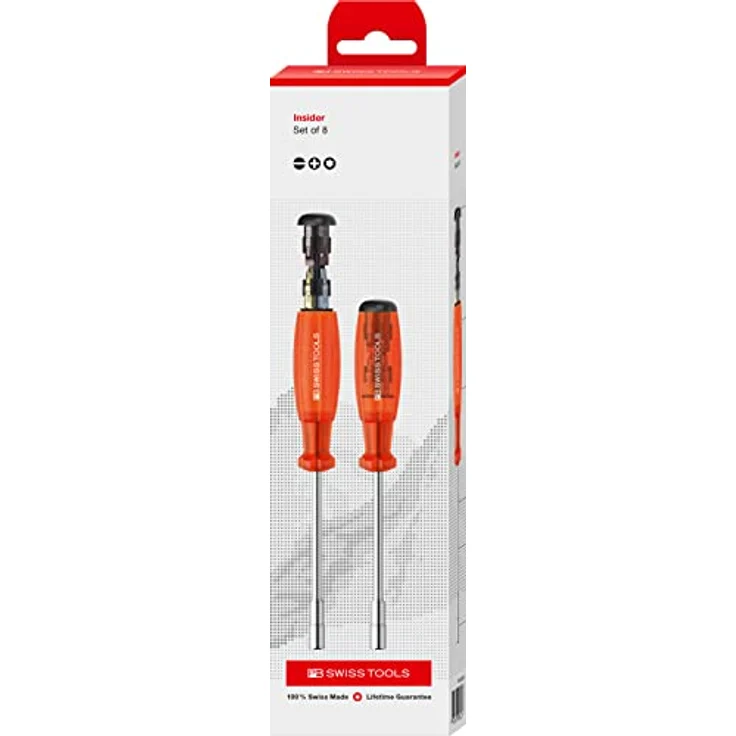 PB Swiss Tools Schraubenzieher PB 6465 Insider Long mit 8 PrecisionBits C6, Edelstahl-Bitaufnahme, mobil, vielseitig, hochwertige Kartonbox – Bild 4