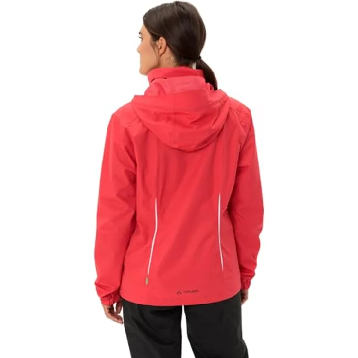 Vaude Escape Bike Light Jacket, wasserdichte Damen Velojacke mit Kapuze, atmungsaktiv, rot, Größe 38 – Bild 4