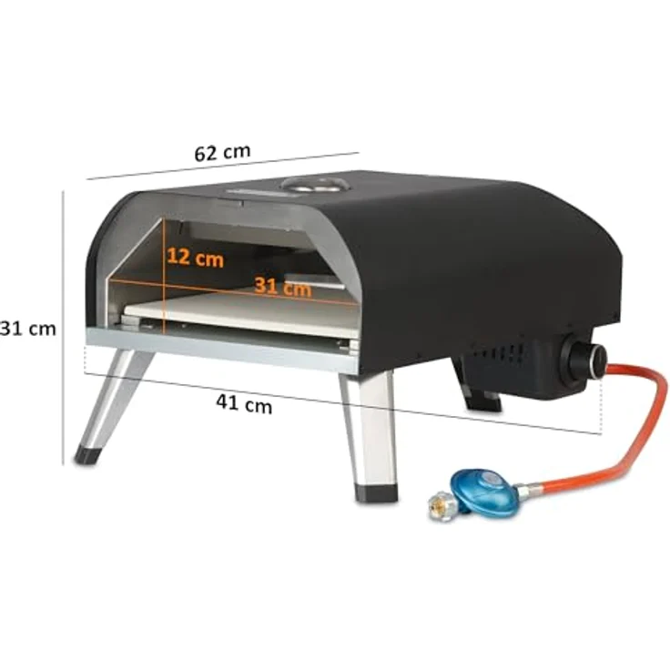 BBQ-Toro Gas Pizzaofen mit Thermometer, mobiler Pizza Ofen | 4 kW, mit Pizzastein | Gasofen, Outdoor Pizzaofen, Gasgrill Camping, Pizzaofen Gas Outdoor – Bild 2