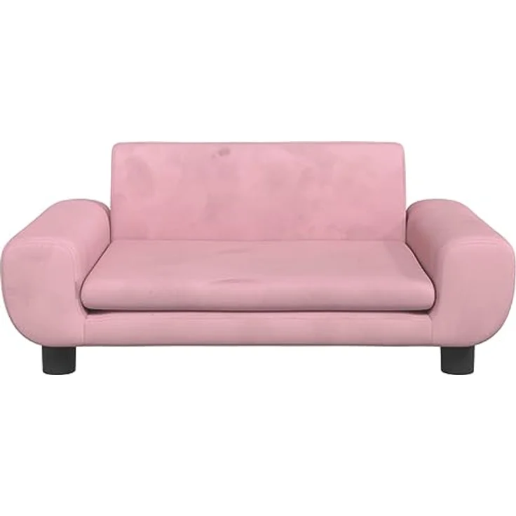 vidaXL Hundebett, Hundekissen mit weicher Polsterung, Hundesofa Hundecouch für kleine Hunde Haustiere, Haustierbett Katzenbett, Rosa Samt – Bild 3