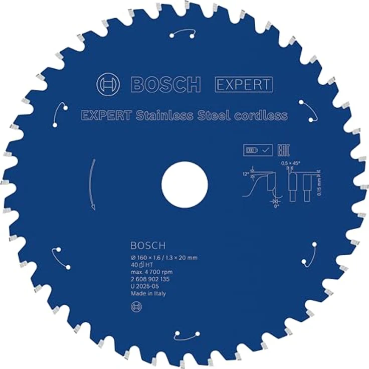 Bosch EXPERT Stainless Steel Kreissägeblatt, Ø 160 mm, für Edelstahl, Akku-Metallkreissäge, robust dank Carbide Technology – Bild 1
