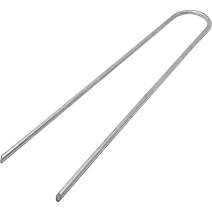 ToCi 50 Stück Erdanker 200 x 25 mm - Verzinkt, Stahldraht, Ø 3,8mm - Bodenanker zur Befestigung von Unkrautvlies, Folien, Schläuchen in harten Böden – Bild 3