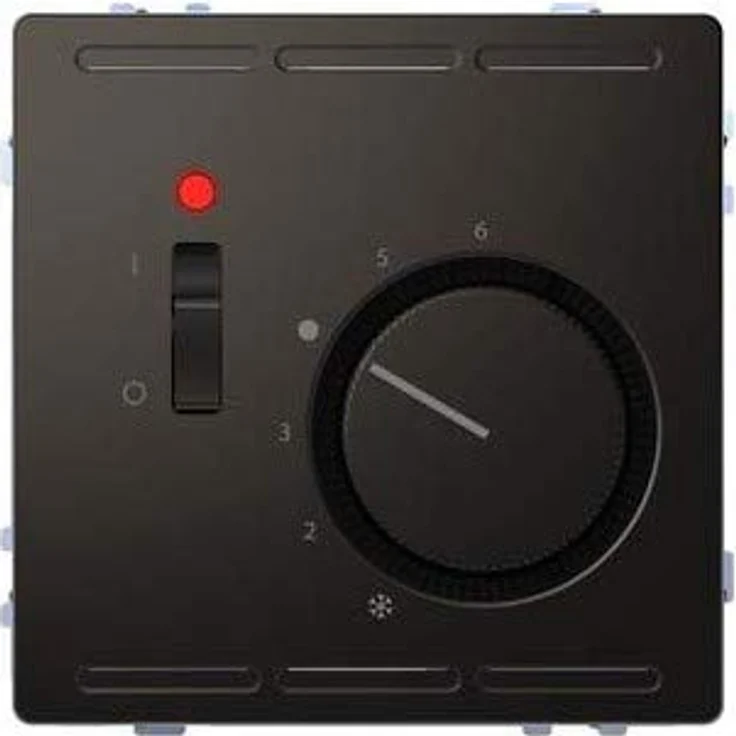 Merten RT-Rregler MEG5760-6034, Programmierbares Raumthermostat für System Design, Anthrazit, 230V mit Ein-/Ausschalter und Kontrollleuchte – Bild 1