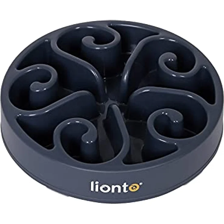 lionto Hundenapf Antischlingnapf Fressnapf rutschfest Katzennapf Anti-Schling-Hundenapf Futternapf, 20x5 cm grau – Bild 1
