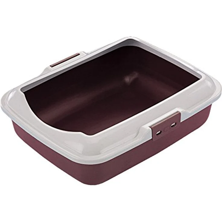 Nobby Katzen Toilettenschale rot 50 x 40 x 16 cm, Rand abnehmbar für Wechsel der Katzentoiletten Beutel, Kunststoff – Bild 1