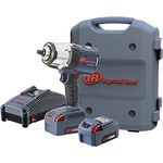 Ingersoll-Rand Akku Schlagschrauber Set W7152-K22B-EU, mit 1.360 Nm Drehmoment und 2x Litium Ionen 20V Akkus 5,0 Ah im Werkzeugkoffer, Ratschenschlüsselset 1/2 Zoll inklusive Ladegerät