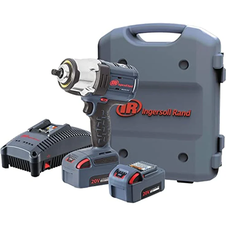 Ingersoll-Rand Akku Schlagschrauber Set W7152-K22B-EU, mit 1.360 Nm Drehmoment und 2x Litium Ionen 20V Akkus 5,0 Ah im Werkzeugkoffer, Ratschenschlüsselset 1/2 Zoll inklusive Ladegerät – Bild 1