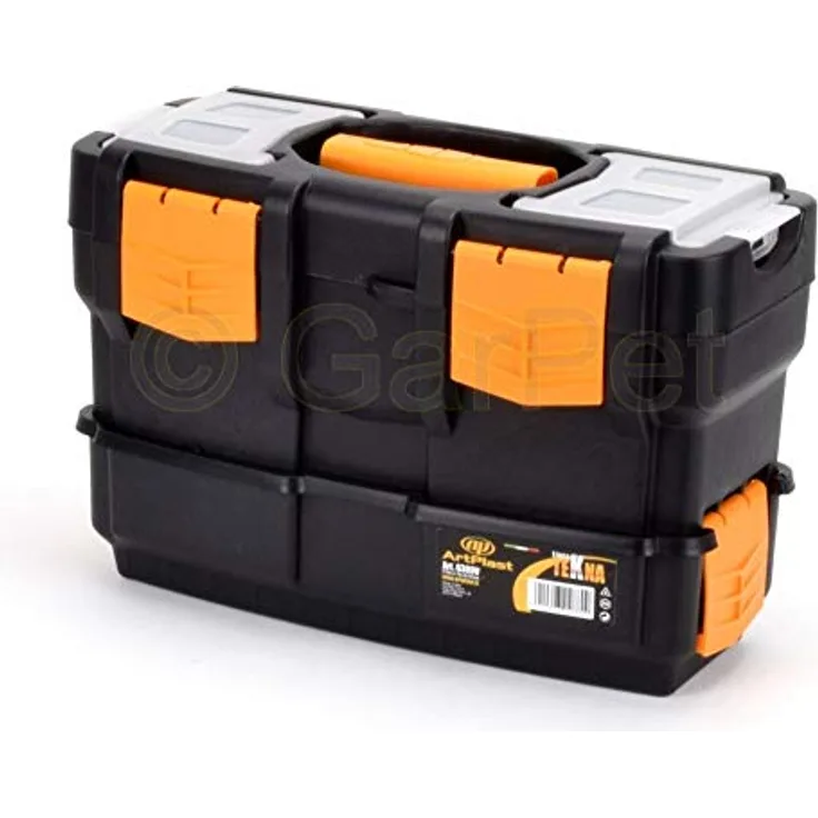 Werkzeugkoffer leer doppelt stapelbar Werkzeug Angel Box Kiste Kasten Toolbox 35
