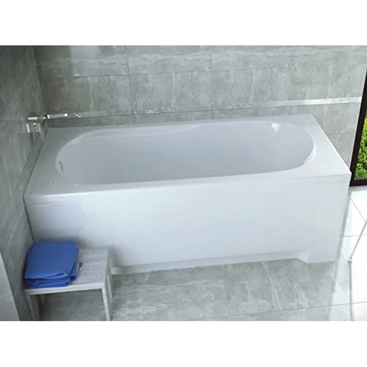 KOLMAN Badewanne BONA Rechteck 190x80, Premium Acryl Wanne mit Wannenträger, Ablaufgarnitur, Füßen und automatischem Siphon, reinweiß – Bild 2