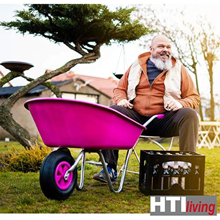 HTI-Living Schubkarre Schubkarre Havel 65 Pink, Gartenkarre 62,5 kg Volumen, belastbar bis 80 kg – Bild 3
