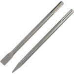 Scheppach 7907900001 Zubehör/Flach + Spitzmeißel Set, passend für den DH1200MAX Bohr-und Schlaghammer, Durchmesser 18 mm, L 350 mm