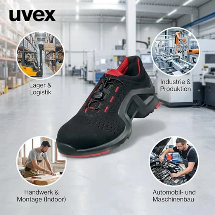 Uvex S1 85128 Sicherheitsschuh, ergonomischer Arbeitsschutz mit optimalem Komfort und klarer Linienführung – Bild 6