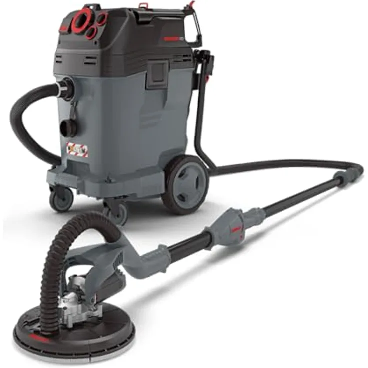 MENZER Trockenbau Schleifsystem Dustfree LHS 225 VARIO + VCM 550 PRO, Gesundheitsschutz mit M-Klasse Absaugtechnik, variabler Arbeitslänge und Hochleistungs-Schleifgitter