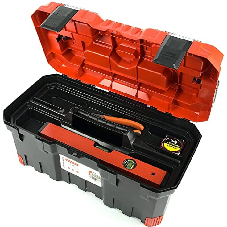 Kistenberg TITAN Plus, Multifunktionale Werkzeugkiste mit Aluminiumgriff, transparenter Organizer und robustem Polymerkörper – Bild 6