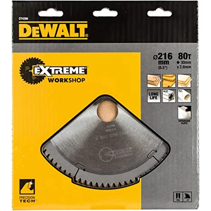 DeWalt Stationärkreissägeblatt - Kreissägeblatt Extreme (216-30mm 80TFZ, extra feines Finish (Furniern, Aluminium und Kunststoffen)), DT4286 – Bild 3
