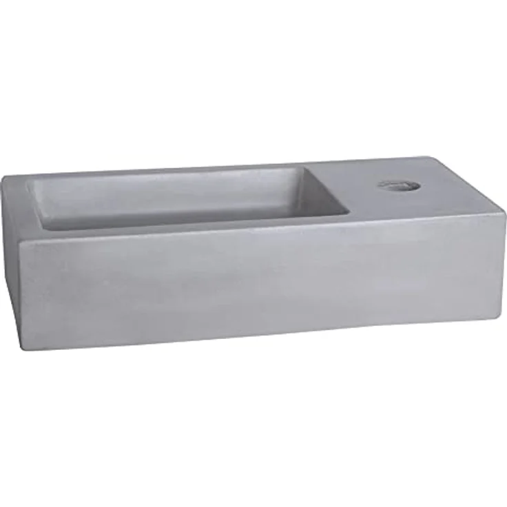 Differnz Ravo Handwaschbecken-Set, Beton Hellgrau, 38.5 cm breit, mit 2 Jahren Garantie – Bild 2