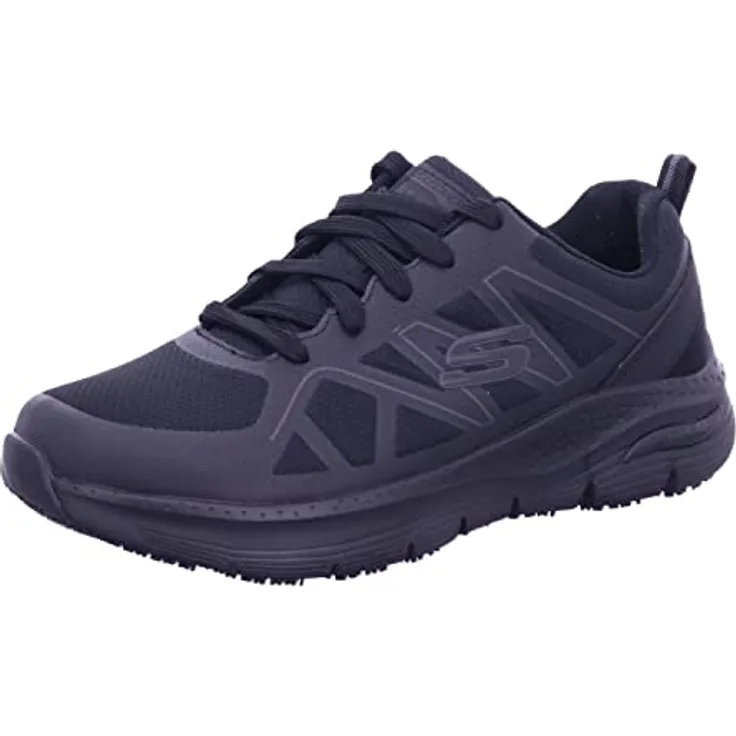 Skechers ARCH FIT SR, Berufsschuh Schnürschuh für Gastronomie und Pflege, gepolsteter Schaftrand, schwarz