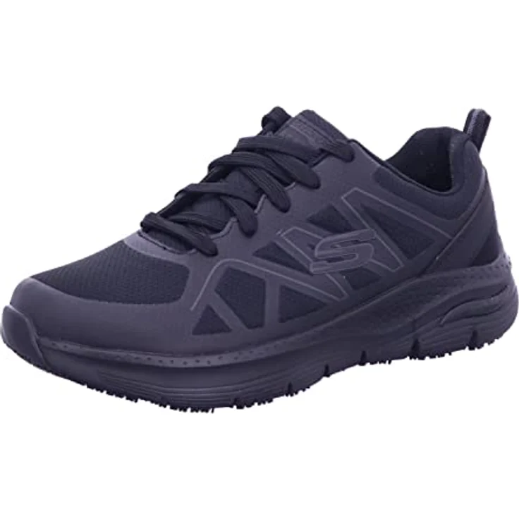 Skechers ARCH FIT SR, Berufsschuh Schnürschuh für Gastronomie und Pflege, gepolsteter Schaftrand, schwarz – Bild 1