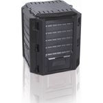 Komposter "Compogreen" mit 380 Liter Fassungsvermögen und zwei Öffnungen zum Füllen und Entnehmen - Farbe: Schwarz