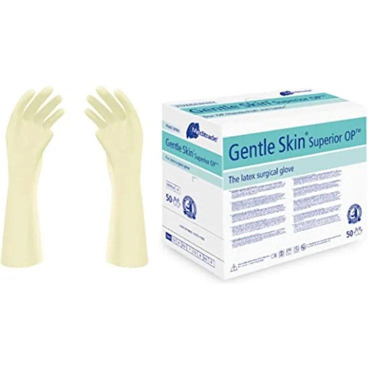 Meditrade Gentle Skin Superior OP-Handschuh aus reinem Latex, steril, puderfrei, Größe 7