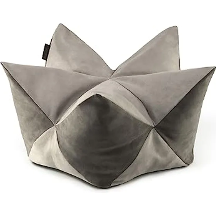 lionto Kronenkissen Sternenkissen Hundebett Katzenbett Haustierkissen, 60x35 cm grau/hellgrau