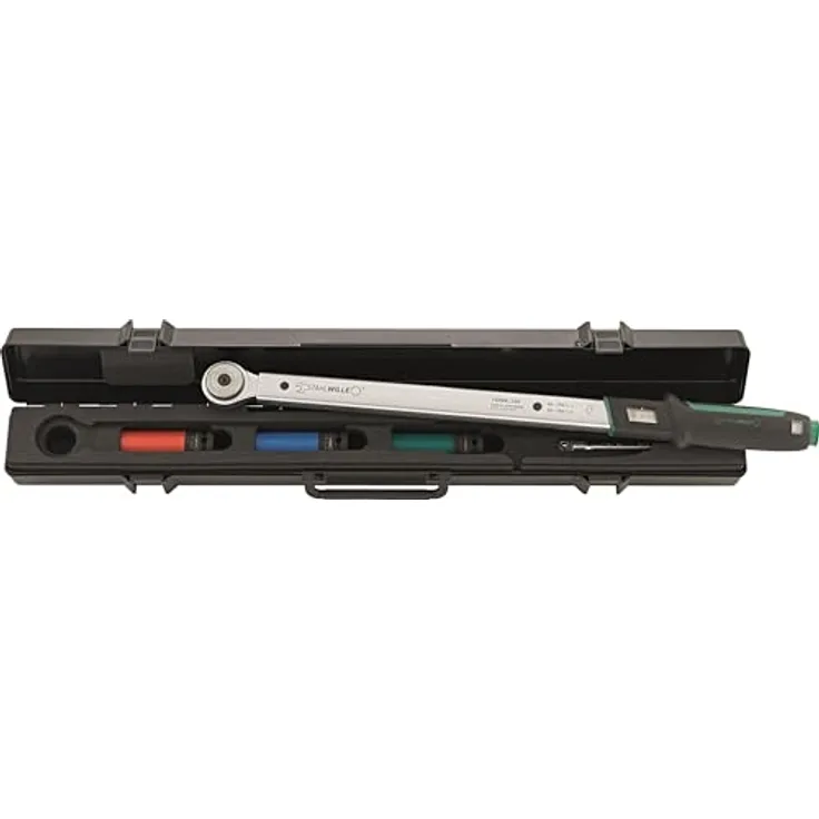 STAHLWILLE 750NR/200/3/1 | Auto Reifenwechsel-Set 5-tlg. mit 1/2" Drehmomentschlüssel 40-200 N·m | Steckschlüssel 17; 19; 21 mm + Verlängerung | Made in Germany, mattes Spezialfinish