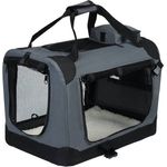 EUGAD Tiertransporttasche bis 7,00 kg, faltbar Hundetransportbox Grau, aus 100% Polyester, für Hunde und Katzen bis 7 kg, Maße: 49,5 x 34,5 x 35 cm