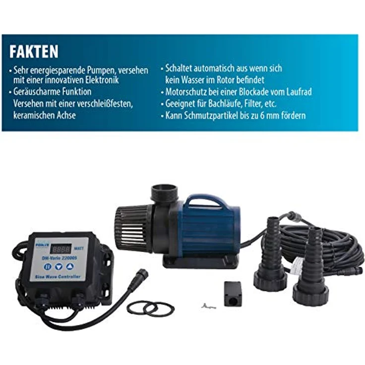 SIBO Aqua Forte regelbare Teichpumpe DM Vario 30000 S 115 bis 335 Watt – Bild 5