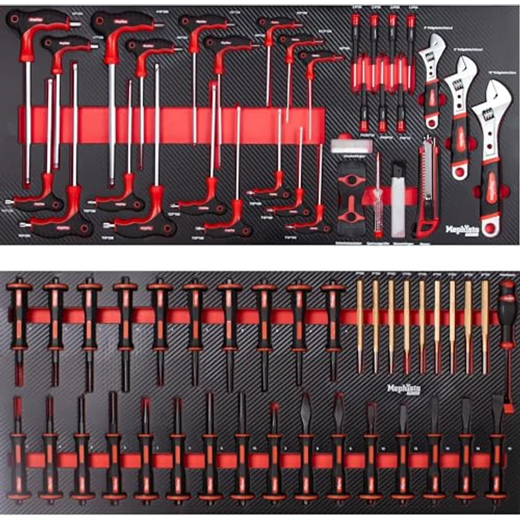 Mephisto-Tools Werkzeugwagen Pro Line "Big Black", 463-teilig, 9 abschließbare Schubladen, Chrom-Vanadium-Stahl, schwarz – Bild 5
