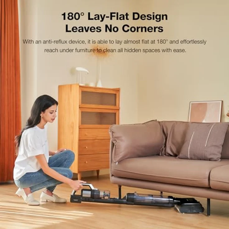 Jimmy PW11 Pro Max Nass Trockensauger Kabellos 460W Bodenreiniger 21kpa Akku Staubsauger mit Wischfunktion Doppelbürstenwalze Heißlufttrocknung Staubsensor Automatischer und Manueller Wassersprühung, Blau – Bild 5