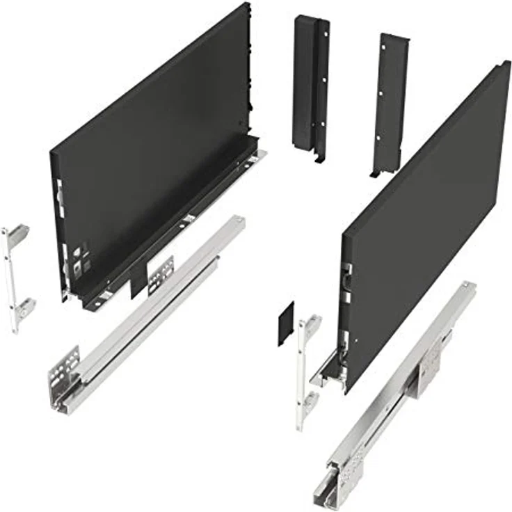 SOTECH JUNKER SLIM Schubkastensystem, anthrazit, Höhe 199 mm, Länge 550 mm, Belastbarkeit 40 kg, Soft Close – Bild 1