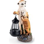 EASYmaxx Solar-LED Erdmännchen-Familie | handbemalt & kabellos mit automatischem Tageslichtsensor | 8 Std. Leuchtdauer | 30 x 14 x 11 cm